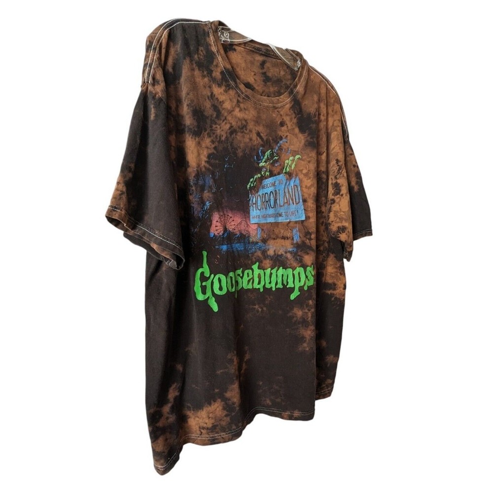 Goosebumps Welcome to HorrorLand T-Shirt Custom Bleach Tie Dyed RL Stine - Picture 4 of 11